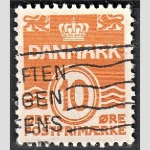 FRIMRKER DANMARK | 1933 - AFA 202a - Blgelinie 10 re orange Type I - Stemplet