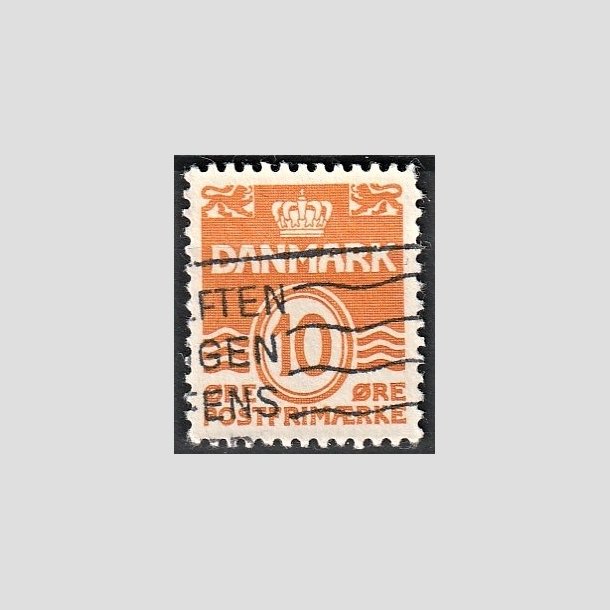 FRIMRKER DANMARK | 1933 - AFA 202a - Blgelinie 10 re orange Type I - Stemplet