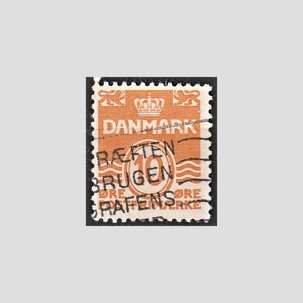 FRIMRKER DANMARK | 1933 - AFA 202a - Blgelinie 10 re orange Type I - Stemplet