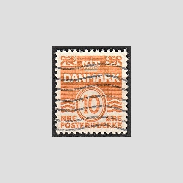 FRIMRKER DANMARK | 1933 - AFA 202a - Blgelinie 10 re orange Type I - Stemplet