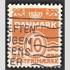 FRIMRKER DANMARK | 1933 - AFA 202a - Blgelinie 10 re orange Type I - Stemplet
