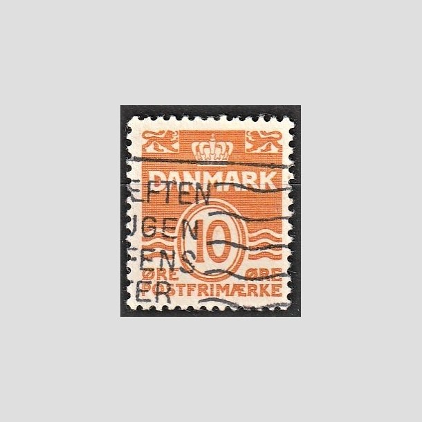FRIMRKER DANMARK | 1933 - AFA 202a - Blgelinie 10 re orange Type I - Stemplet