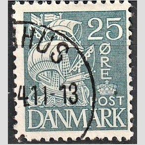 FRIMRKER DANMARK | 1933 - AFA 205 - Karavel 25 re bl Type I - Stemplet