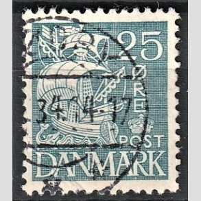 FRIMRKER DANMARK | 1933 - AFA 205 - Karavel 25 re bl Type I - Stemplet