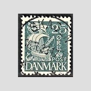FRIM�RKER DANMARK | 1933 - AFA 205 - Karavel 25 �re bl� Type I - Lux Stemplet