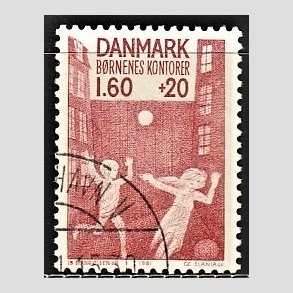 FRIMRKER DANMARK | 1981 - AFA 718 - Brnenes Kontor - 1,60 Kr. + 20 re rd - Pnt Stemplet (Klik og VLG SELV i udvalget af pne mrker, priser fra DKK 3,00)