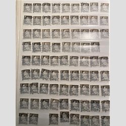 FRIMRKER DANMARK | STEMPLER BROTYPE | Tyk 64 siders indstiksbog fyldt med flotte brotypestempler p sm mrker - Stemplet 