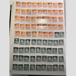 FRIMRKER DANMARK | STEMPLER BROTYPE | Tyk 64 siders indstiksbog fyldt med flotte brotypestempler p sm mrker - Stemplet 