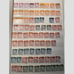 FRIMRKER DANMARK | STEMPLER BROTYPE | Tyk 64 siders indstiksbog fyldt med flotte brotypestempler p sm mrker - Stemplet 