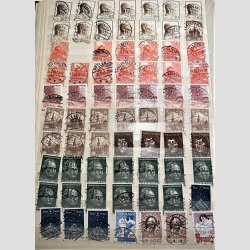 FRIMRKER DANMARK | STEMPLER BROTYPE | Tyk 48 siders indstiksbog fyldt med brotypestempler p billedmrker - Stemplet 