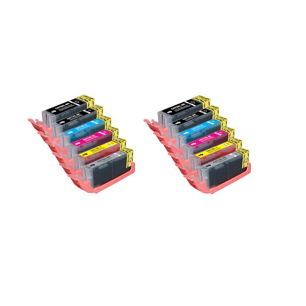 Multipack med ekstra rabat! Canon PGI-570XL/CLI-571XL MULTIPACK : 12 stk. blkpatroner 2 x PGBK+C+M+Y+BK+GY kompatible med hj kapacitet (22ml./12ml)