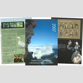 FRIM�RKER F�R�ERNE | 2007 - �rsmappe postfrim�rker og miniark - Komplet �rgang i hovednumre - Postfrisk