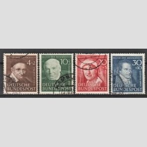 FRIM�RKER VESTTYSKL. BUND: 1951 | AFA 1106-09 | 4+2 pf.-30+10 pf. Menneskehedens Hj�lpere s�t - Stemplet