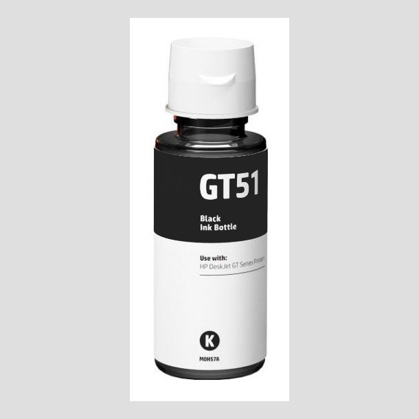 HP GT51/GT53 sort blkrefill 100ml i flaske kompatibel M0H57AE