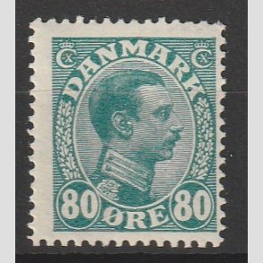 FRIMRKER DANMARK | 1915 - AFA 84 - Chr. X 80 re blgrn - Ubrugt