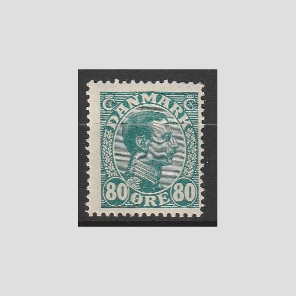 FRIMRKER DANMARK | 1915 - AFA 84 - Chr. X 80 re blgrn - Ubrugt