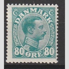 FRIMRKER DANMARK | 1915 - AFA 84 - Chr. X 80 re blgrn - Ubrugt