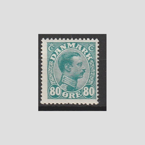 FRIMRKER DANMARK | 1915 - AFA 84 - Chr. X 80 re blgrn - Ubrugt