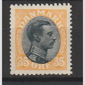 FRIMRKER DANMARK | 1918-20 - AFA 104 - Chr. X 35 re gul/sort - Ubrugt