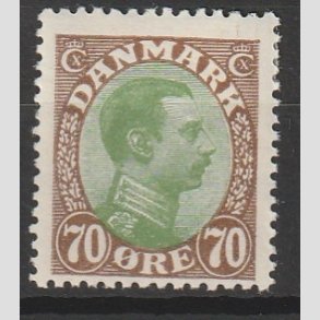 FRIMRKER DANMARK | 1918-20 - AFA 108 - Chr. X 70 re brun/grn - Ubrugt