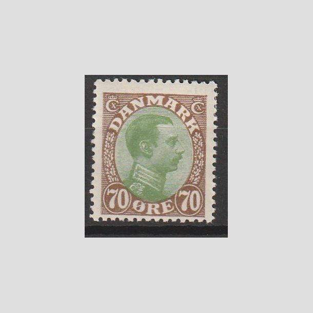 FRIMRKER DANMARK | 1918-20 - AFA 108 - Chr. X 70 re brun/grn - Ubrugt