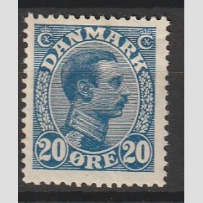 FRIMRKER DANMARK | 1913 - AFA 71 - Chr. X 20 re bl (UB) - Ubrugt