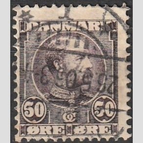 FRIMRKER DANMARK | 1904-05 - AFA 50 - Chr. IX 50 re lilla - Stemplet