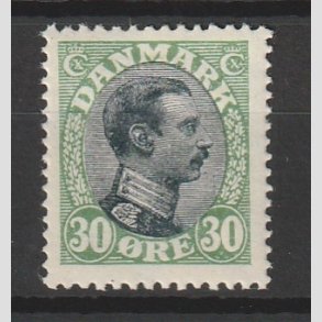 FRIMRKER DANMARK | 1918-20 - AFA 103 - Chr. X 30 re grn/sort - Ubrugt