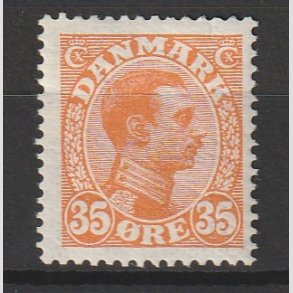 FRIMRKER DANMARK | 1913 - AFA 73 - Chr. X 35 re orange - Ubrugt