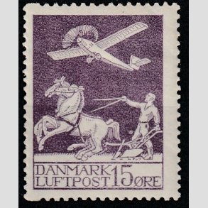 FRIM�RKER DANMARK | 1925 - AFA 145 - Gl. Luftpost 15 �re violet - Postfrisk
