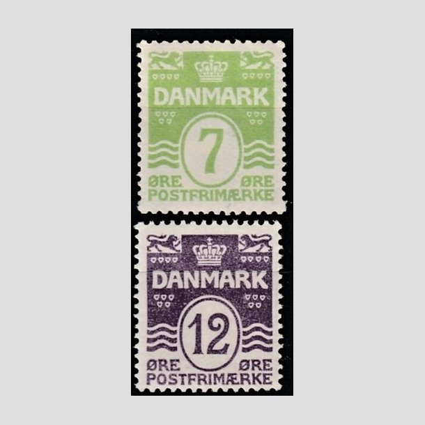 FRIMRKER DANMARK | 1926-30 - AFA 167,168 - Blgelinie 7 og 12 re - Ubrugt