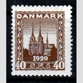 FRIM�RKER DANMARK | 1920-21 - AFA 114 - Genforening 40 �re brun - Ubrugt