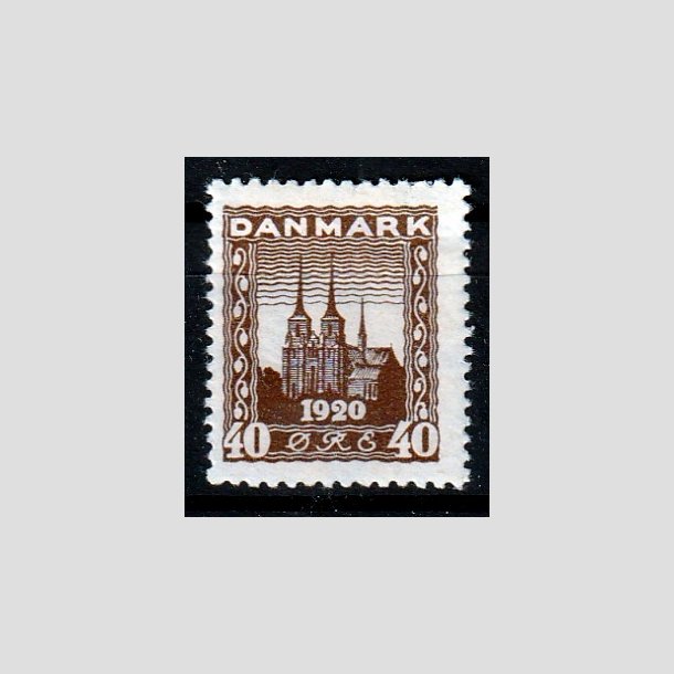 FRIMRKER DANMARK | 1920-21 - AFA 114 - Genforening 40 re brun - Ubrugt