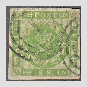 FRIMRKER DANMARK | 1858-62 - AFA 8 - 8 Skilling grn - Stemplet