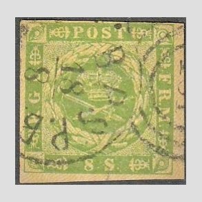 FRIMRKER DANMARK | 1854-57 - AFA 5 - 8 Skilling grn - Stemplet