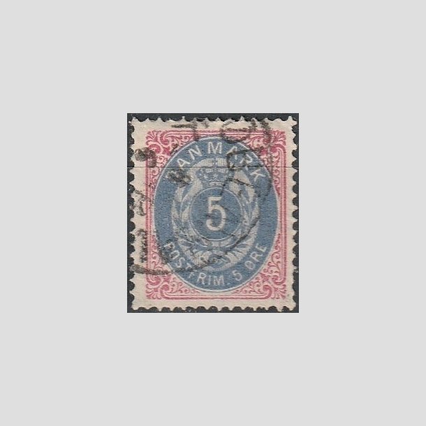 FRIMRKER DANMARK | 1875 - AFA 24 - 5 re rd/bl - Stemplet