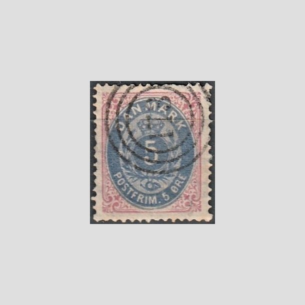 FRIMRKER DANMARK | 1875 - AFA 24 - 5 re rd/bl - Stemplet