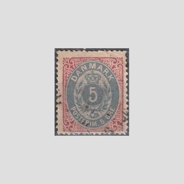 FRIMRKER DANMARK | 1875 - AFA 24 - 5 re rd/bl - Stemplet