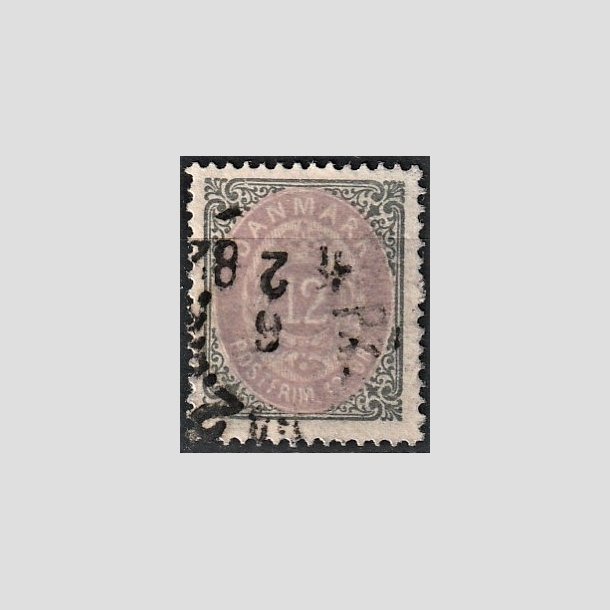 FRIMRKER DANMARK | 1875 - AFA 26 - 12 re gr/violet - Stemplet