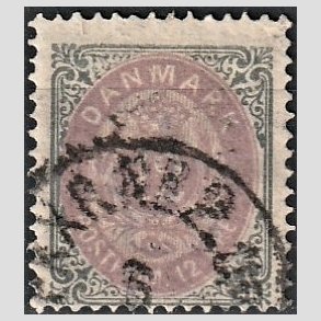 FRIM�RKER DANMARK | 1875 - AFA 26 - 12 �re gr�/violet - Stemplet
