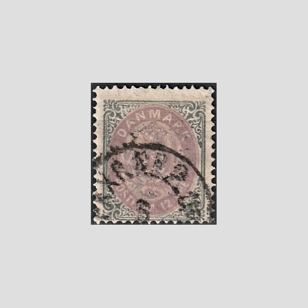 FRIMRKER DANMARK | 1875 - AFA 26 - 12 re gr/violet - Stemplet