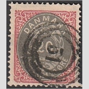 FRIM�RKER DANMARK | 1875 - AFA 28 - 20 �re r�d/gr� - Stemplet