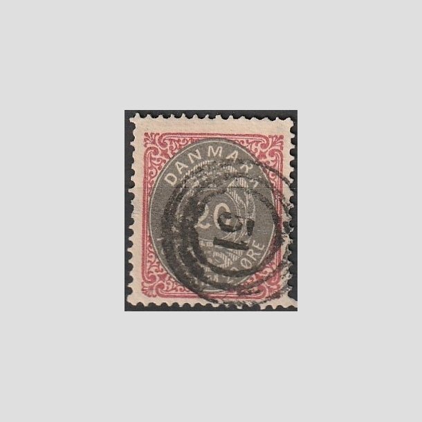 FRIMRKER DANMARK | 1875 - AFA 28 - 20 re rd/gr - Stemplet