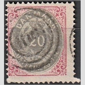 FRIM�RKER DANMARK | 1875 - AFA 28 - 20 �re r�d/gr� - Stemplet