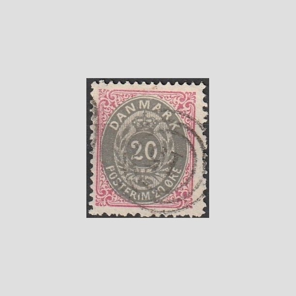 FRIMRKER DANMARK | 1875 - AFA 28 - 20 re rd/gr - Stemplet