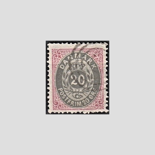 FRIMRKER DANMARK | 1875 - AFA 28 - 20 re rd/gr - Stemplet