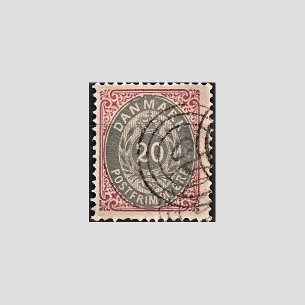 FRIMRKER DANMARK | 1875 - AFA 28 - 20 re rd/gr - Stemplet