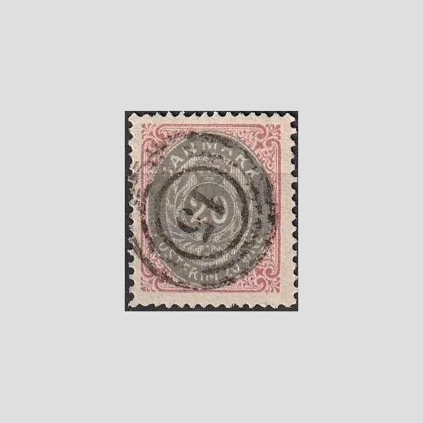 FRIMRKER DANMARK | 1875 - AFA 28 - 20 re rd/gr - Stemplet