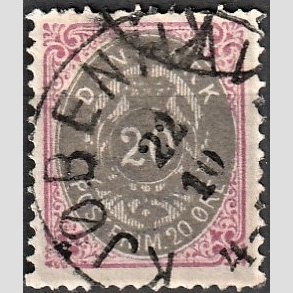 FRIM�RKER DANMARK | 1875 - AFA 28 - 20 �re r�d/gr� - Stemplet