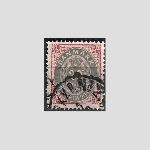 FRIMRKER DANMARK | 1875 - AFA 28 - 20 re rd/gr - Stemplet